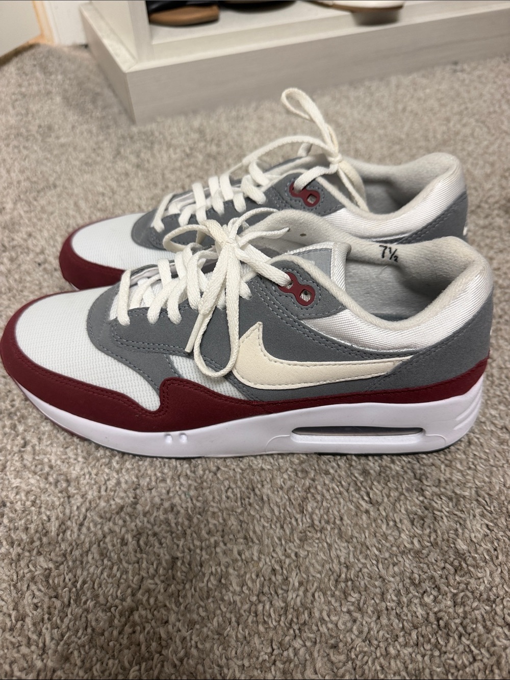 Nike Men's Air Max OG Golf Shoes in Gray, Maroon, White